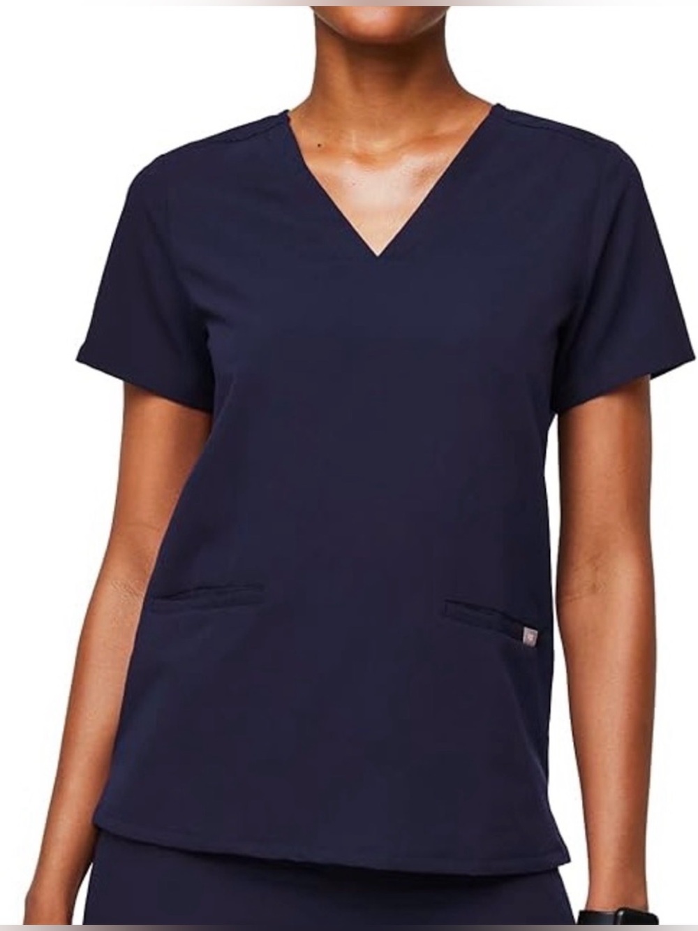 FIGS Casma Technical Collection Navy Blue V-Neck Scrub Top Women’s Medium EUC